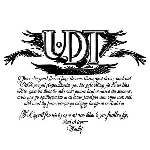 Udt Logo On Shoulder And Bible Verse On Forearm
