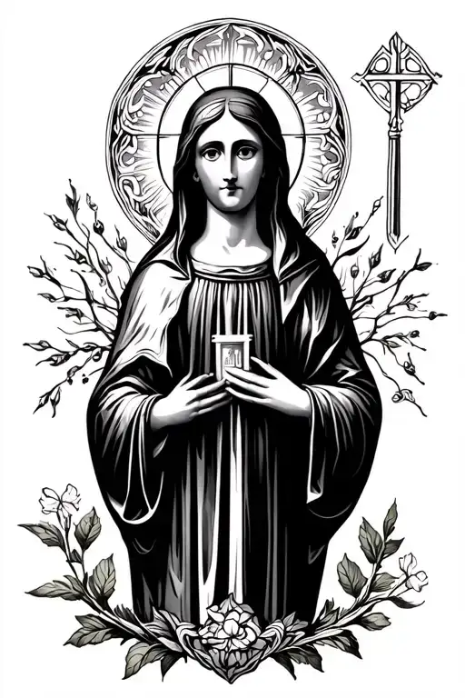 Saint Mary With Background