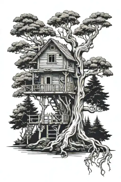 Wroshyr Tree With A Small Wookie Treehouse In The Tree