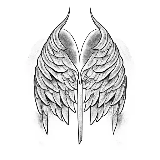Angel Wings With A Long Sword