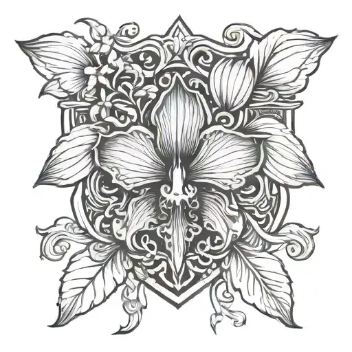 Orchid And Sunset Coat Of Arms