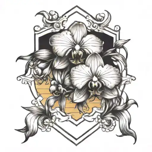 Simple Orchid And Sunset Coat Of Arms