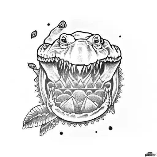 Alligator Skull And Orange Blossom