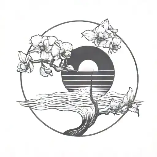 Sun Setting With Orchid