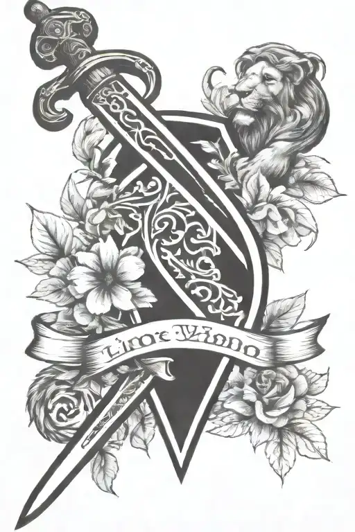 1 Sword With A Date And Lion