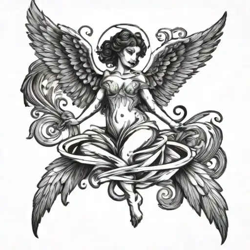 Angel With Wings Spread