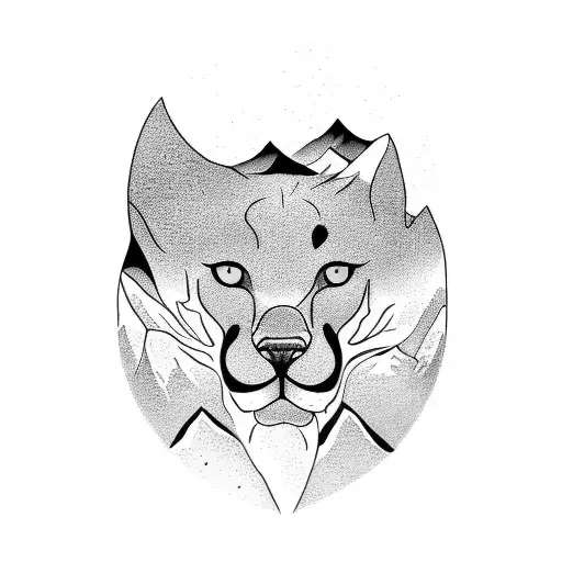 Paw Print And Mountain