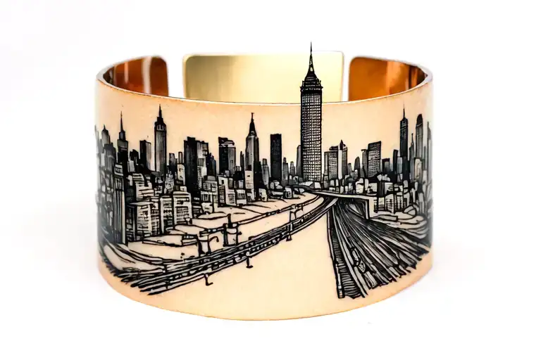 Bracelet Tattoo Depicting Route De New York Inspired