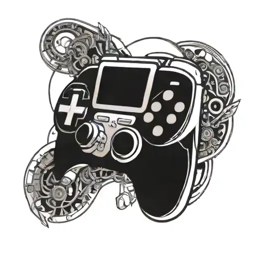 An Intricate Design Of A Gaming Console Morphing Into A Musical Instrument