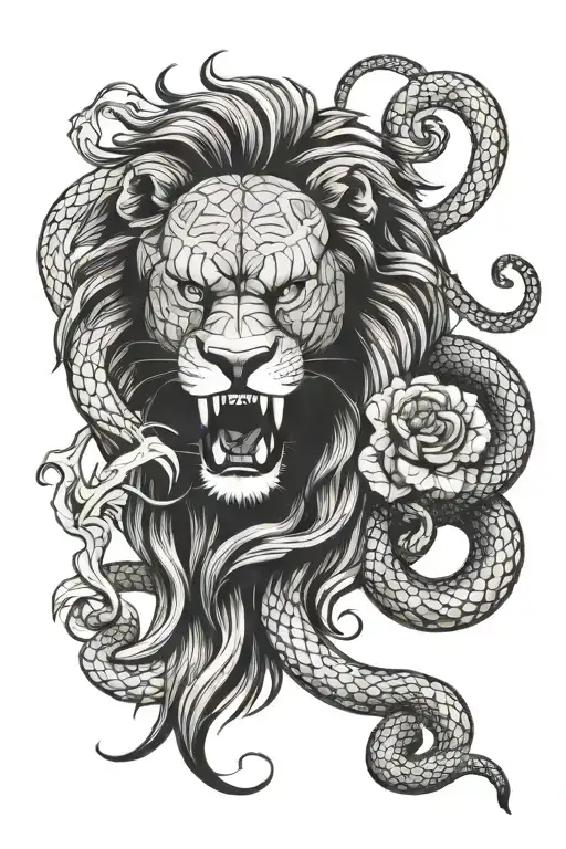 Lion And Snake Wrapped