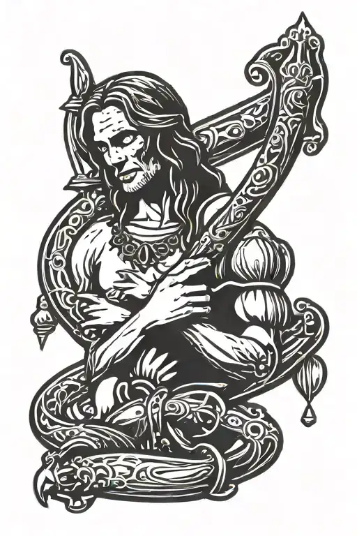 Riggins In Old English With A Rosary Around It