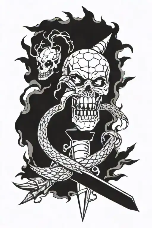 Dagger With Snake And Lightning