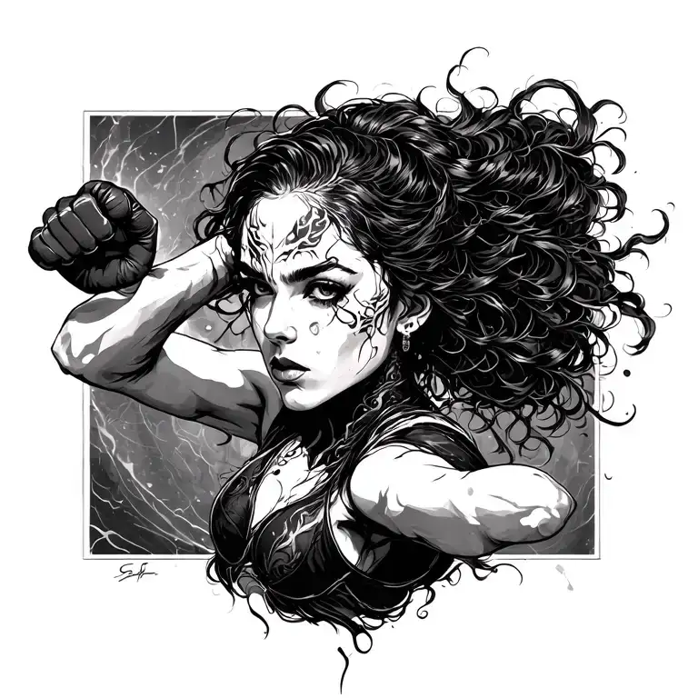 Female Fighting Dark Figuers