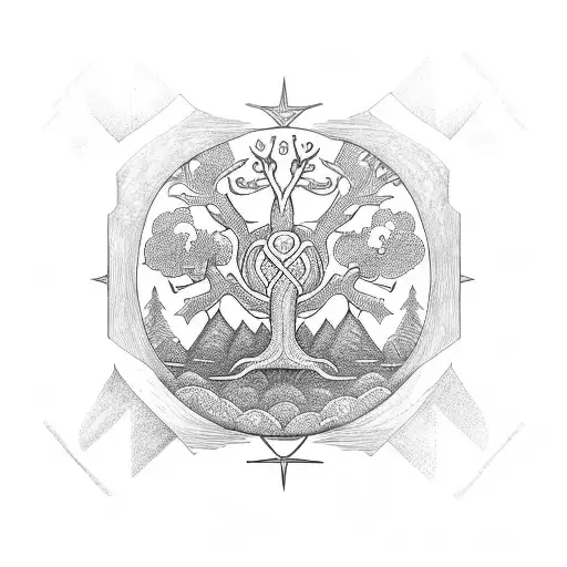 Yggdrasil Combined With Vegvisir