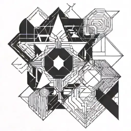 An Abstract Geometric Design Inspired By Neon Lights At A Rave