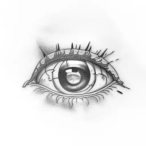 Eye With 333 Under It Fine Line