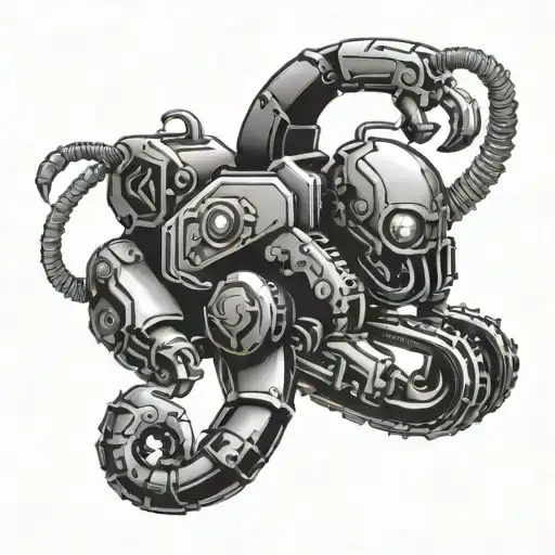 Robot Scorpion Tattoo Design Inspired Chainsaw