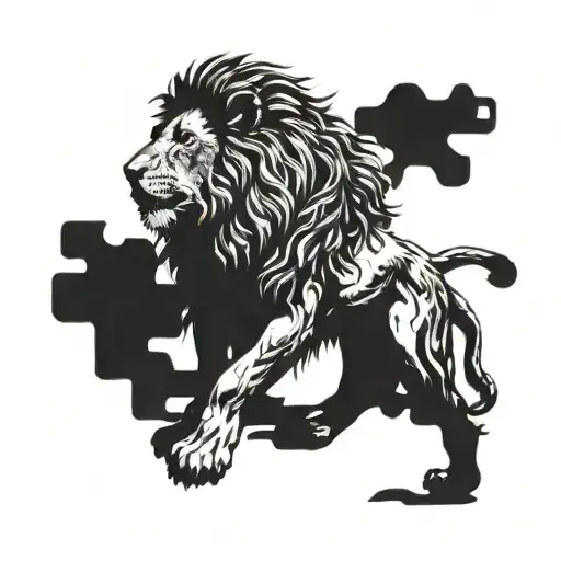 A Majestic Lion Standing Proudly With A Glowing Cross In The Background