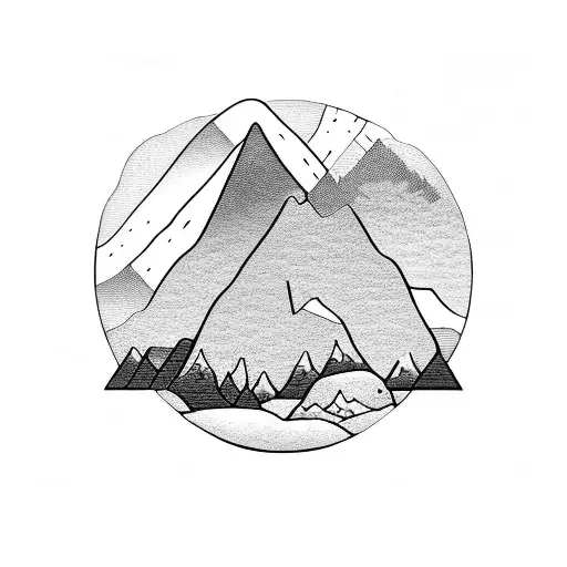 Mountain Scene With Roses