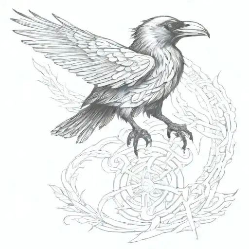 Crow Screaming Tatoo Design