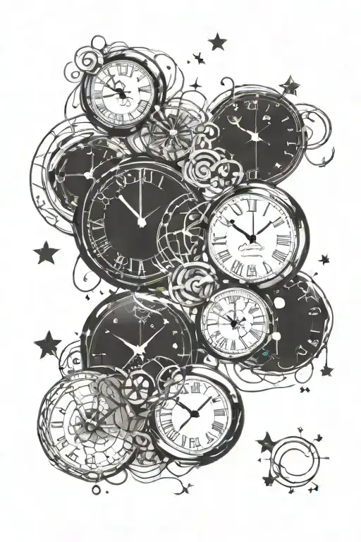 3 Clocks Galaxy Background