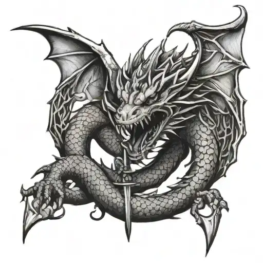 Dragon With Sword