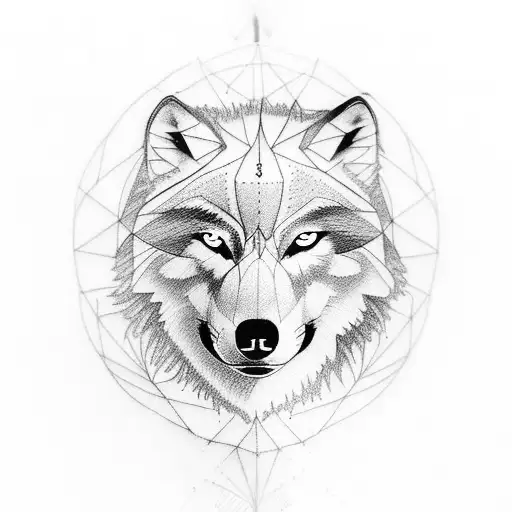 Wolf With Lined Halo