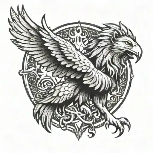 A Majestic Eagle And Lion