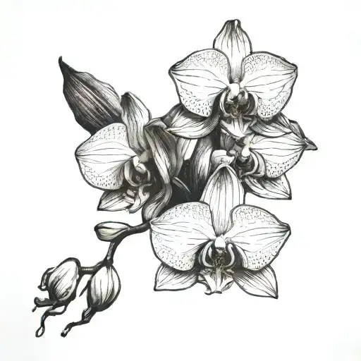 Orchid In A Sunset Scene