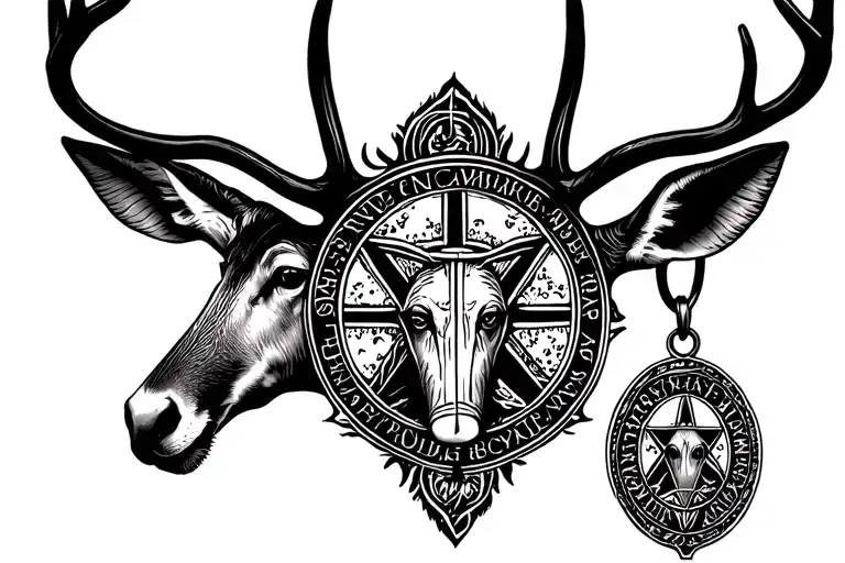 Deer Head Saint Benedict Medal