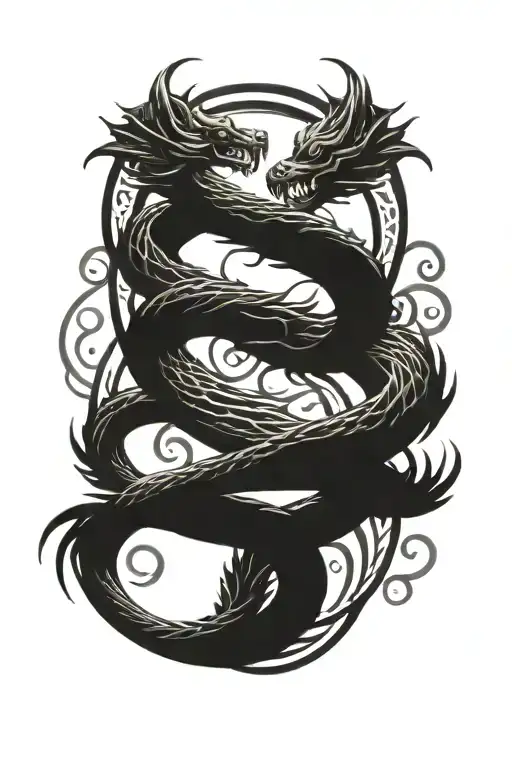 Dragon In The Shape Of An Infinity Symbol Incorporated