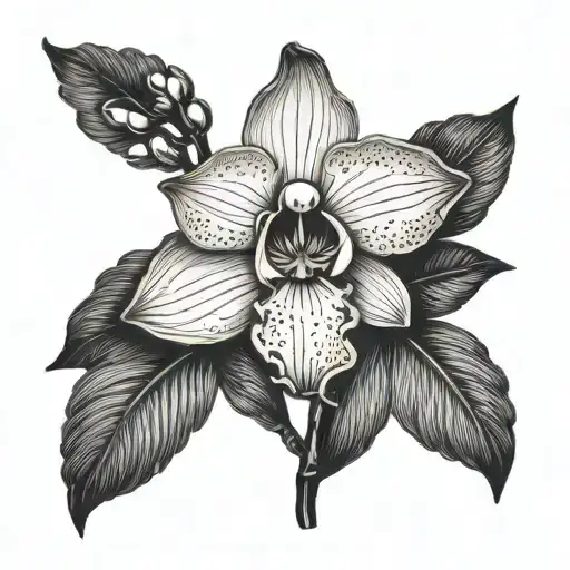 Single Orchid In A Sunset Small Emblem