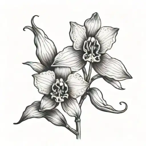 Single Orchid In A Sunset Small Emblem