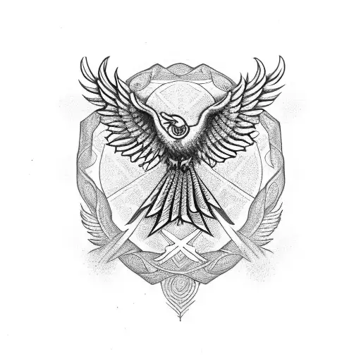 Phoenix With An Vegvisir On His Chest