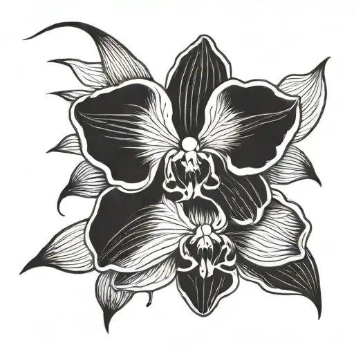 Flat Simple Orchid Flower Symbol