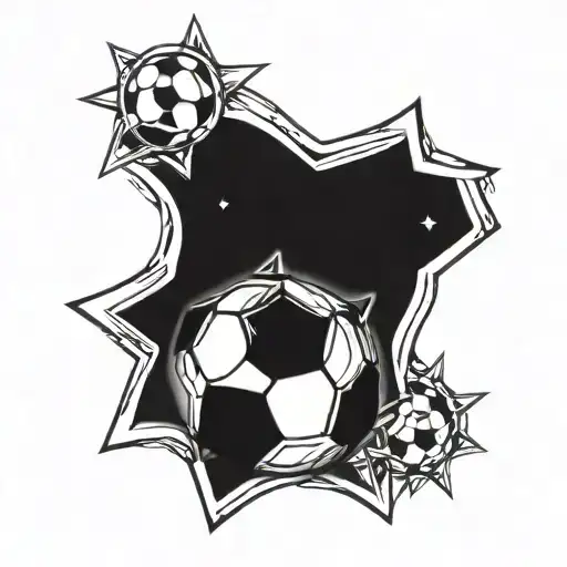 Soccer Ball And Star And Sky And Powerful And Popular