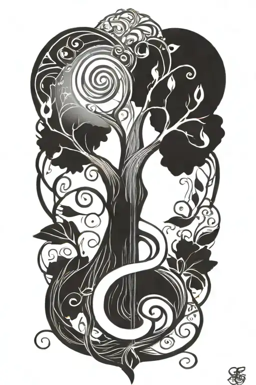 Tree Of Life Incorporated In A Treble Clef