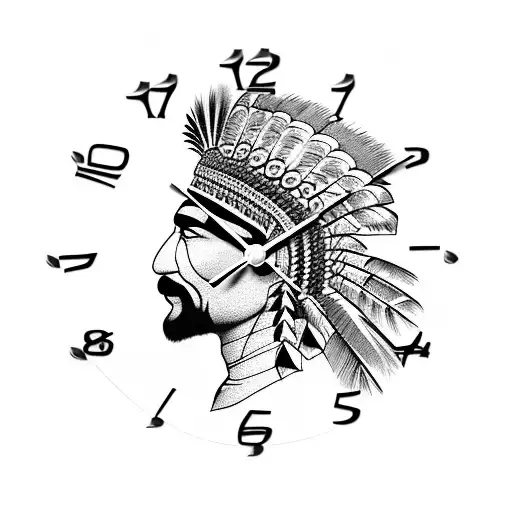 Indian Headdress Clock