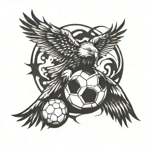 Broken Soccer Ball With Eagle Wings