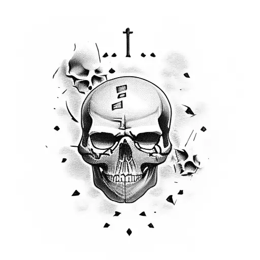 Dark Skull Under A Graveyard