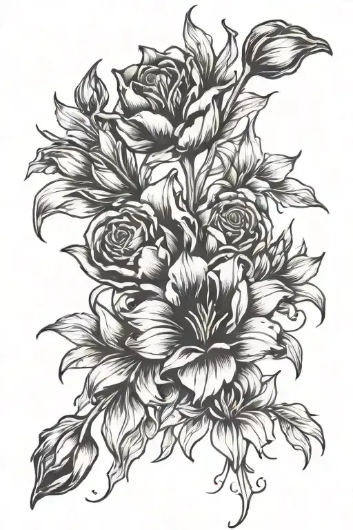 Tulips Rose And Lilies Coming