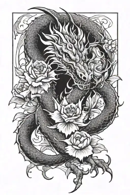 Dragon With Devil Flower