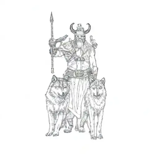 Odin With Two Wolves