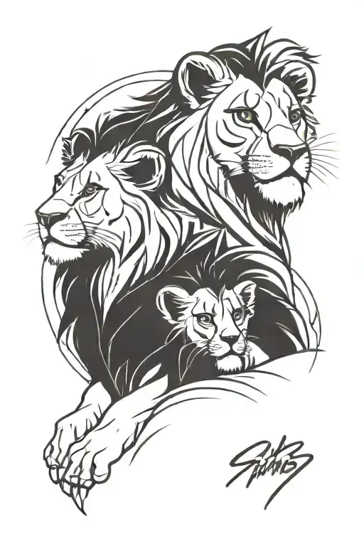 Father Son Simba Lion King