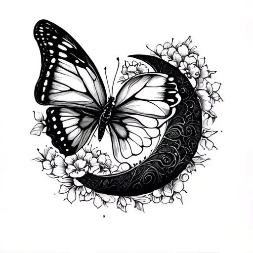 Butterfly And Crescent Moon