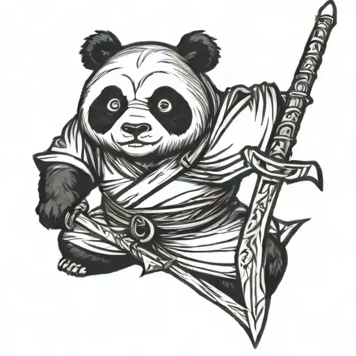 Ninja Panda Bear With A Sword