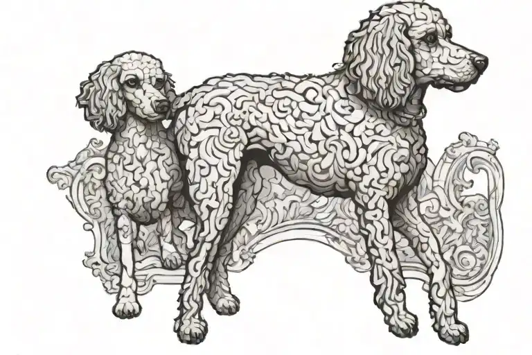The Cration Of Adam Guy And Dog Poodle Dog