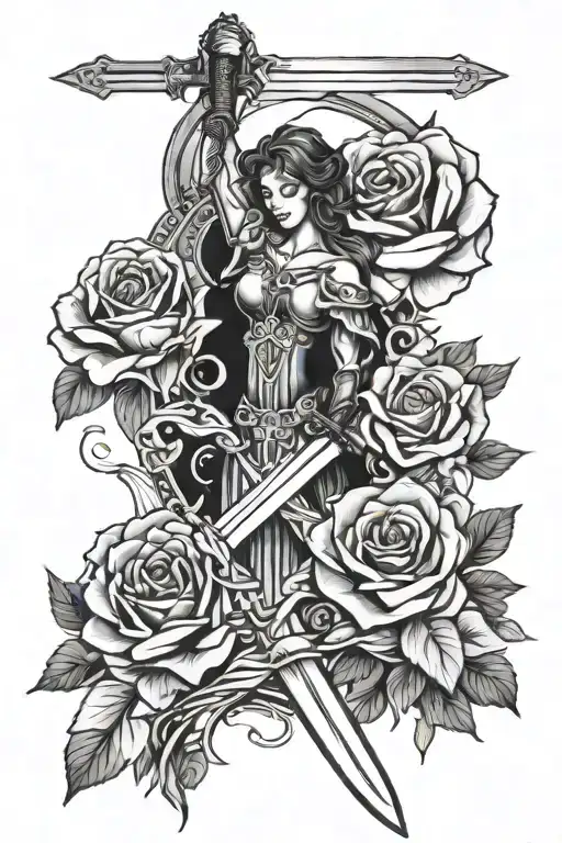 Sword And Rose Angel