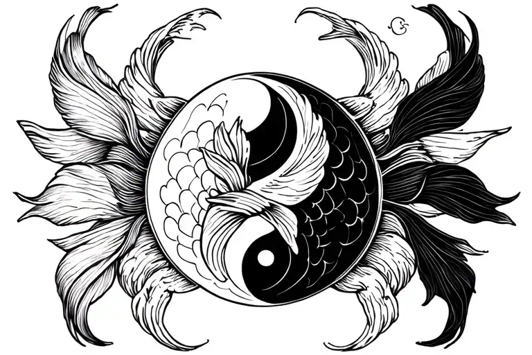 Koi Fish Yin Yang Symbol