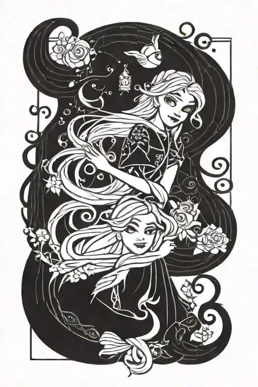 Tangled Theme With Accessories From Other Disney Movies But No Faces